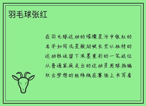 羽毛球张红